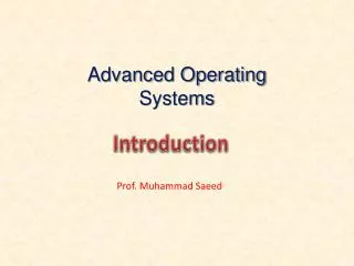 advanced operating systems