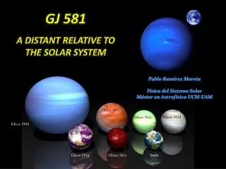 GJ 581 a distant relative to the Solar System
