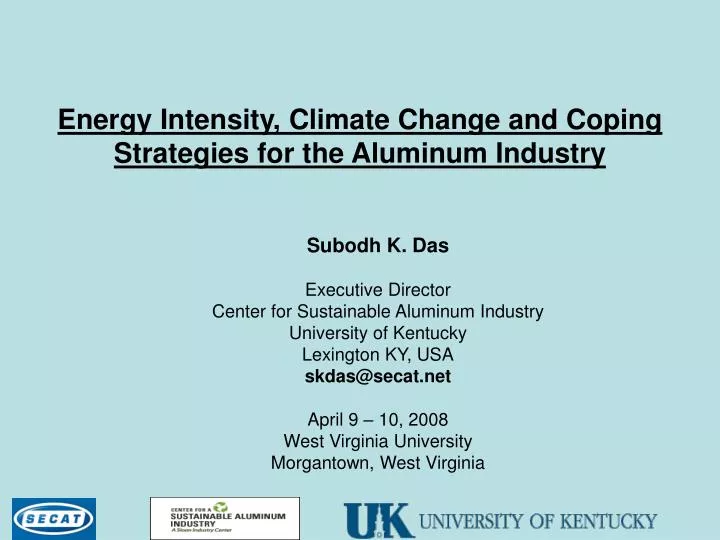 energy intensity climate change and coping strategies for the aluminum industry