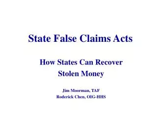 State False Claims Acts