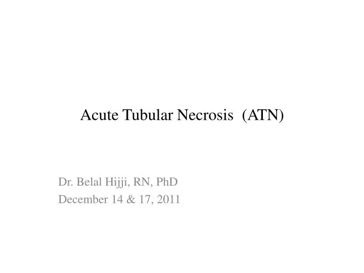 acute tubular necrosis atn
