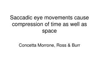 Saccadic eye movements cause compression of time as well as space