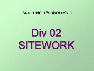Div 02 SITEWORK