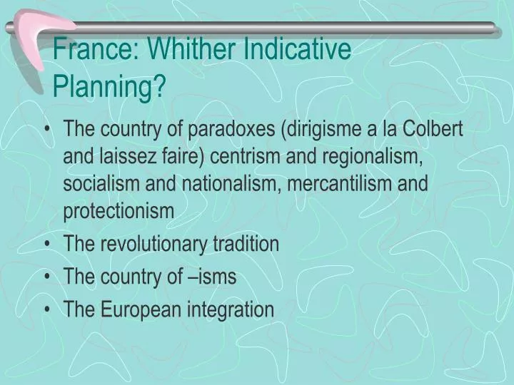 france whither indicative planning
