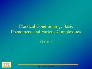 Classical Conditioning: Basic Phenomena and Various Complexities