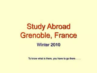 Study Abroad Grenoble, France