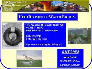 1594 West North Temple, Suite 220 P.O. Box 146300 Salt Lake City, UT 84114-6480 (801) 538-7240 (801) 538-7467 (fax) htt