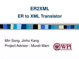 ER2XML ER to XML Translator