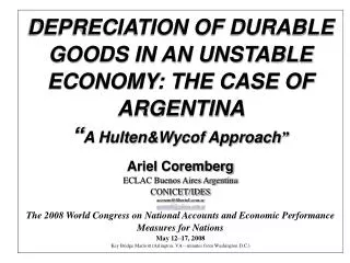 Identification of the Depreciation Pattern in emerging economies using Vintage Assets Prices (H&amp;W approach)