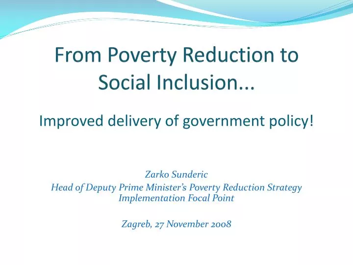 from poverty reduction to social inclusion