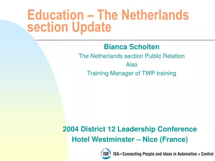 education the netherlands section update