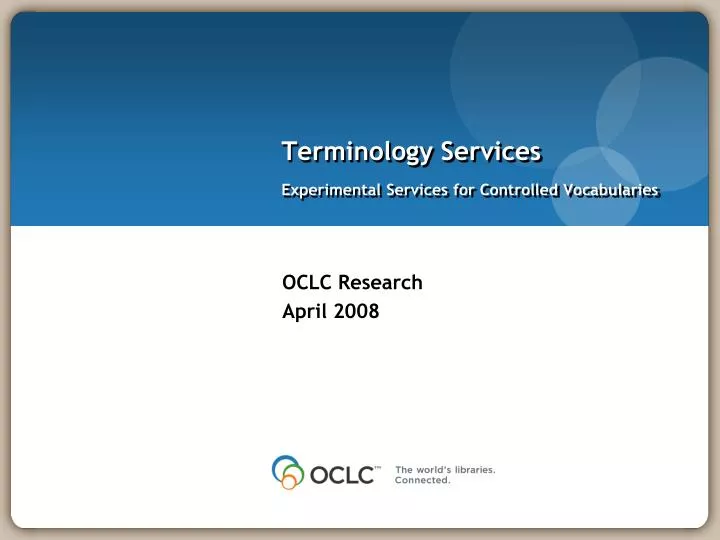 terminology services experimental services for controlled vocabularies