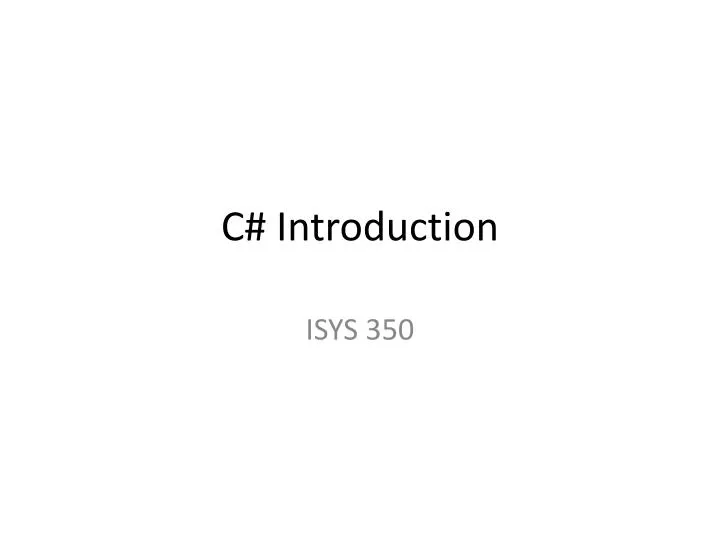 c introduction