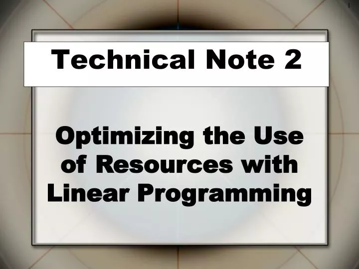 technical note 2