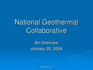 National Geothermal Collaborative