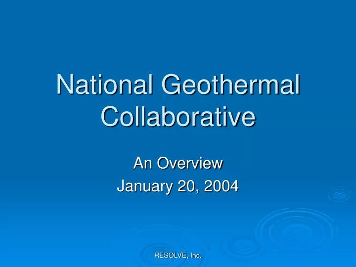 national geothermal collaborative