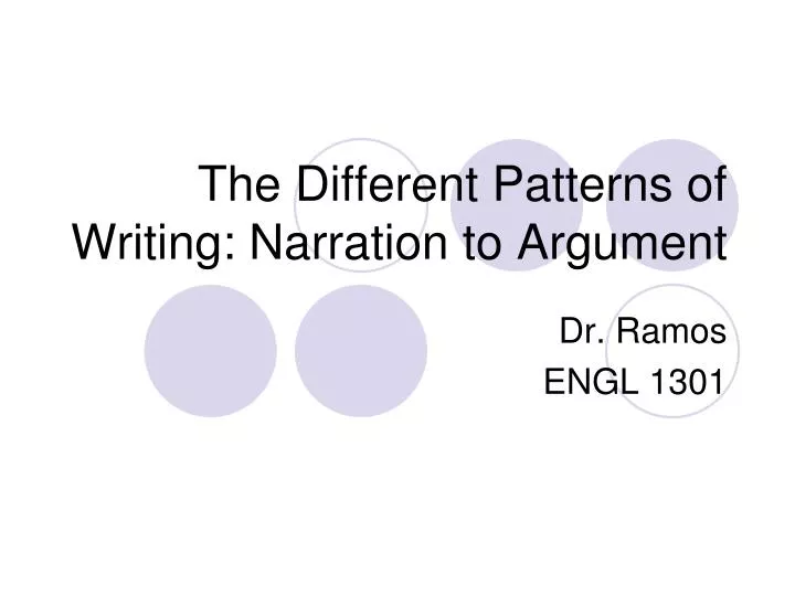 the different patterns of writing narration to argument