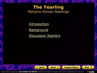 The Yearling Marjorie Kinnan Rawlings