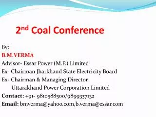 2 nd Coal Conference