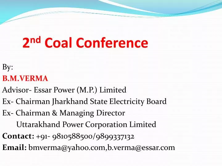 2 nd coal conference