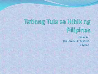 Tatlong Tula sa Hibik ng Pilipinas