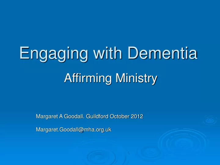 engaging with dementia