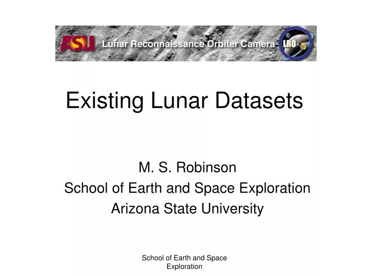 existing lunar datasets