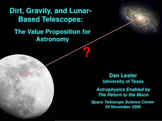 Dirt, Gravity, and Lunar-Based Telescopes:
