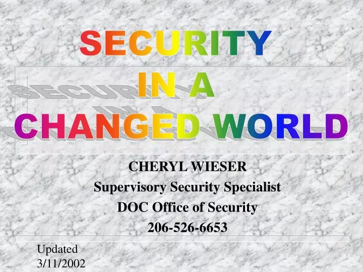 cheryl wieser supervisory security specialist doc office of security 206 526 6653