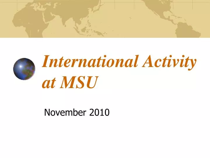 international activity at msu