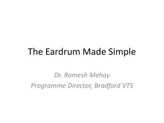 The Eardrum Made Simple