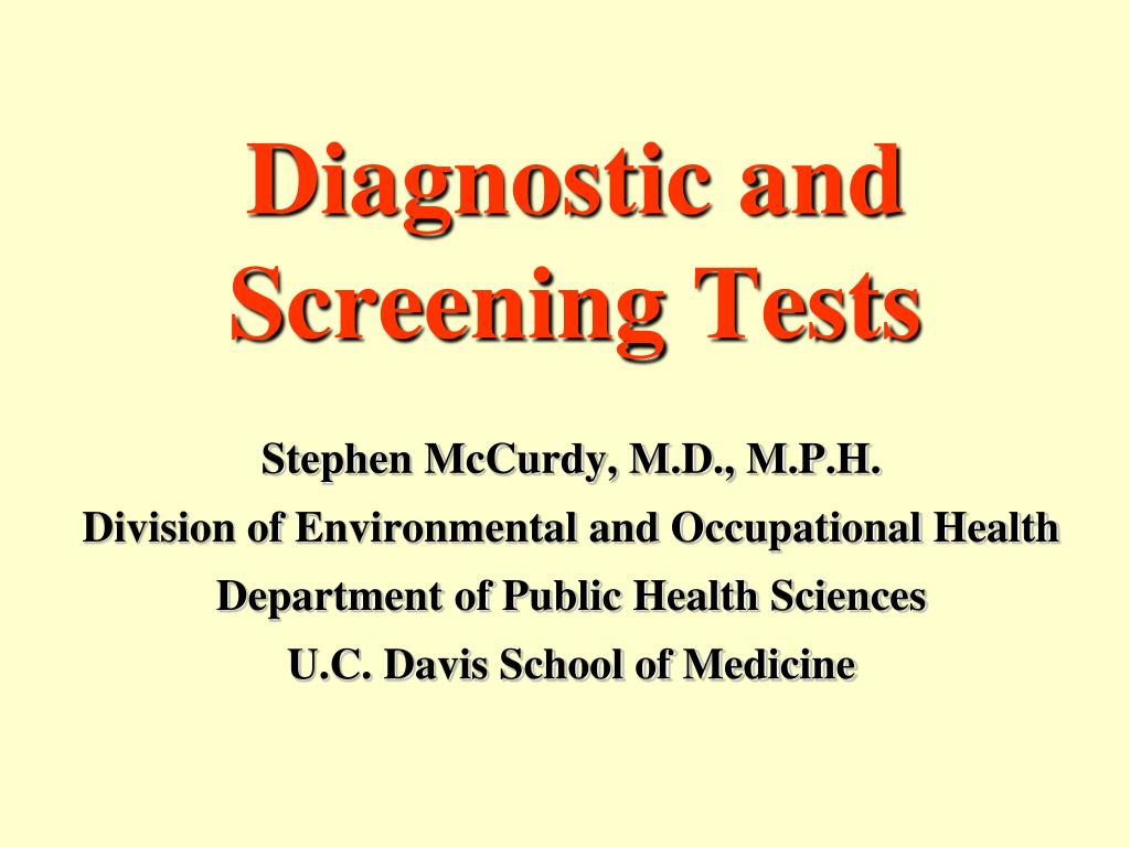 PPT - Diagnostic and Screening Tests PowerPoint Presentation, free ...