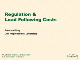 Regulation &amp; Load Following Costs