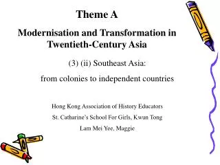 Theme A Modernisation and Transformation in Twentieth-Century Asia