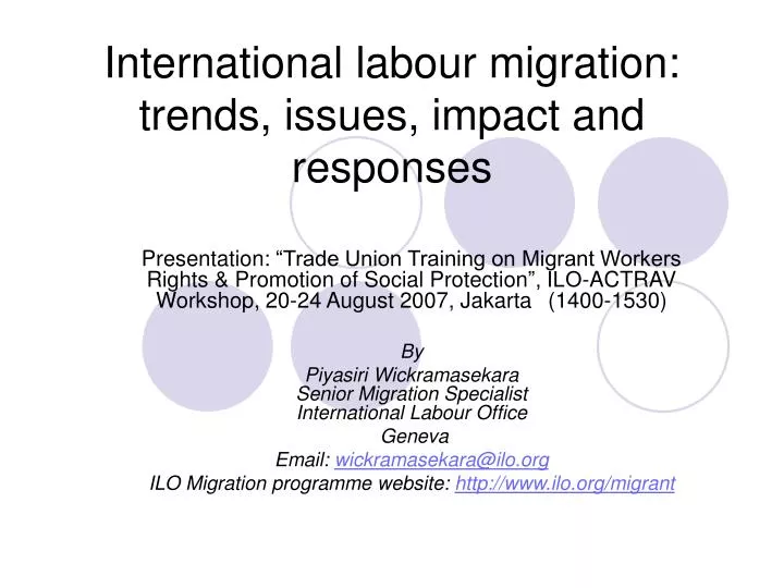 international labour migration trends issues impact and responses