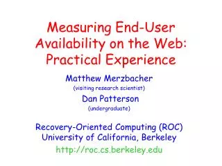 Measuring End-User Availability on the Web: Practical Experience