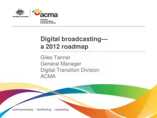 Digital broadcasting— a 2012 roadmap
