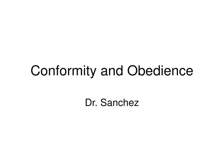 conformity and obedience