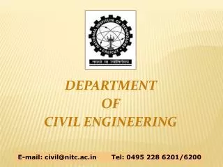 DEPARTMENT OF CIVIL ENGINEERING