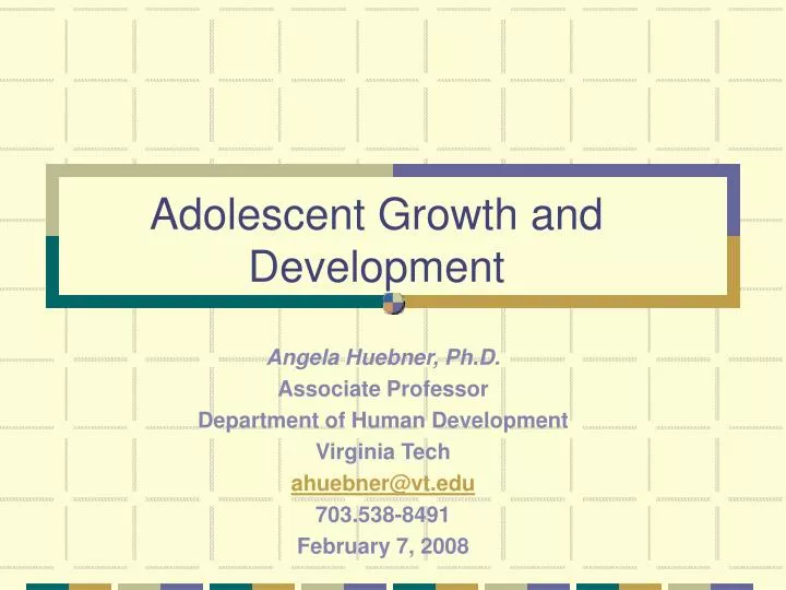 adolescent growth and development