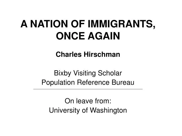 a nation of immigrants once again