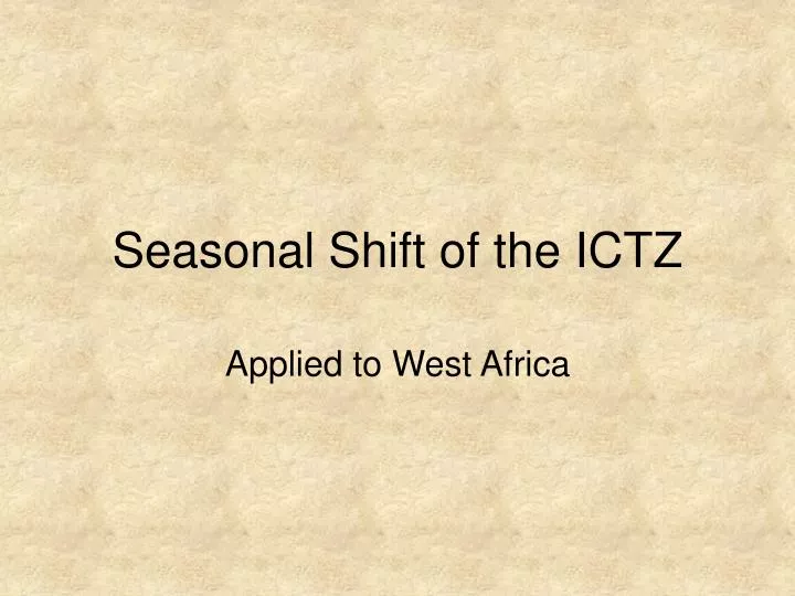 seasonal shift of the ictz