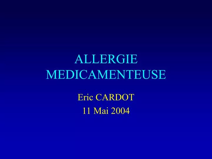 allergie medicamenteuse