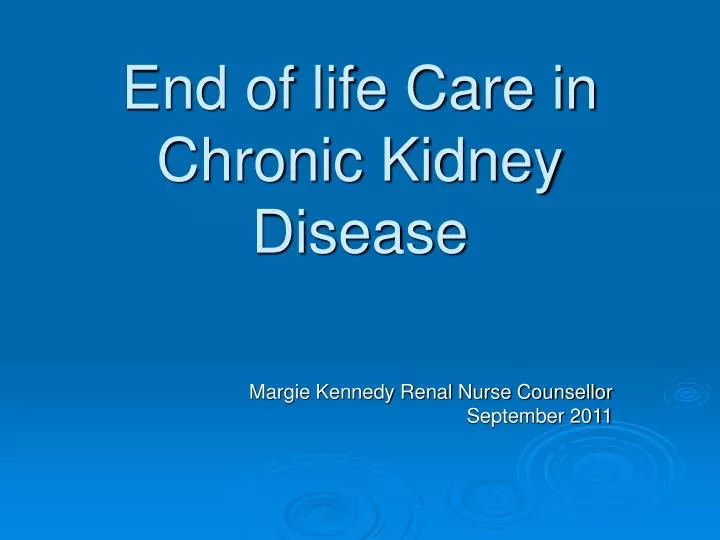 end of life care in chronic kidney disease