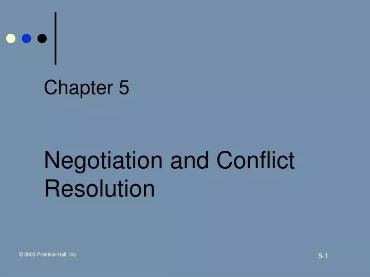 chapter 5 negotiation and conflict resolution