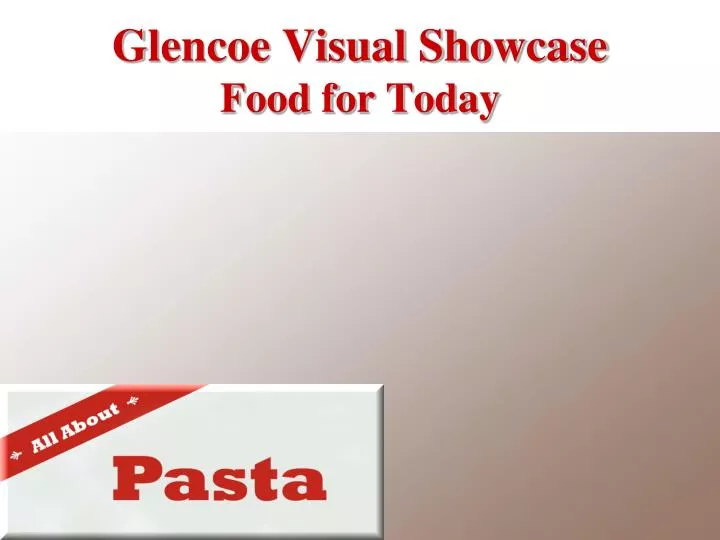 glencoe visual showcase food for today