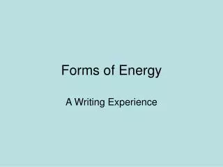 forms of energy