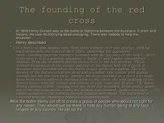 The founding of the red cross