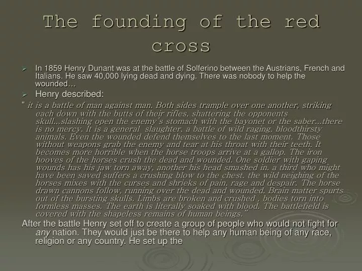 the founding of the red cross