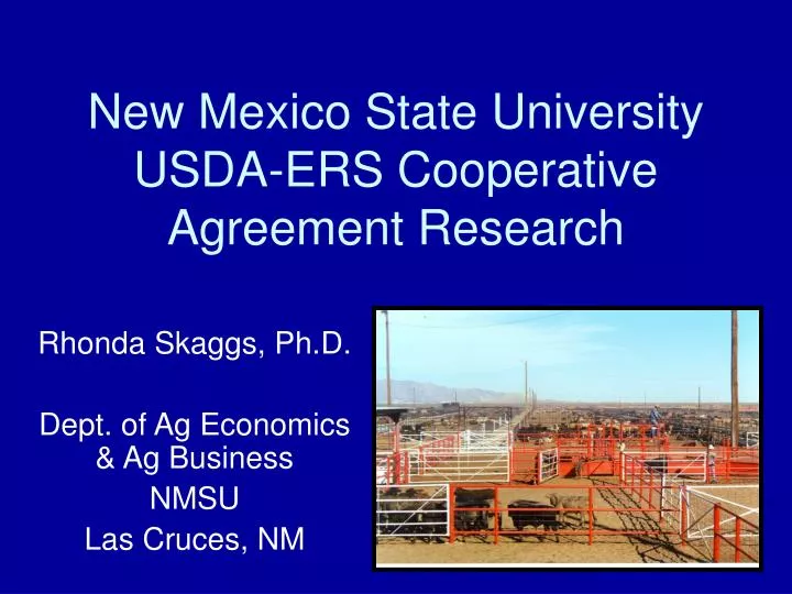 new mexico state university usda ers cooperative agreement research